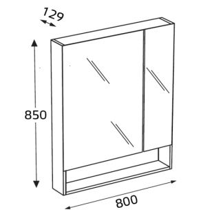 Зеркало-шкаф 80 см Roca Gap ZRU9302887 со светильником белый глянец
