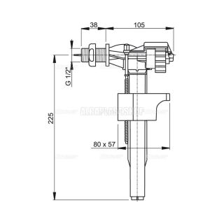 Впускной механизм AlcaPlast с боковой подводкой (для керамических бачков) A15-1/2"