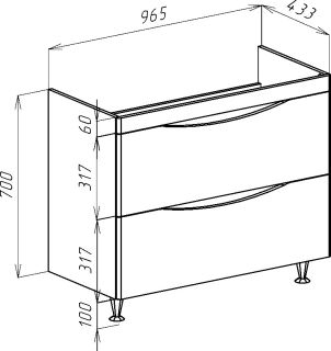Тумба под раковину Bellezza Санриса 100см серебро 00000008723