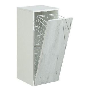 Шкаф Акватон Сакура с бельевой корзиной ольха наварра/белый 1A220703SKW80