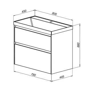 Тумба под раковину Aquanet Гласс 238361 80 см белый