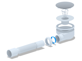 Сифон для душевого поддона плоский 10777