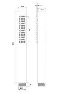 Душевая лейка Omnires Micro хром MICRO-R/KCR