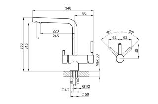 Смеситель для кухни Granula 2305, ТУРМАЛИН Турмалин
