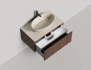 Подвесная тумба Salini Domino 27D208 80см шпон/гладкий фасад