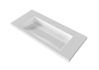 Раковина из искусственного мрамора с щелевым сливом ArtMax AM-LAV-1000-MR-VL 100 см