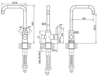 Смеситель для кухни Paulmark Logas Lo213021-418 чёрный металлик