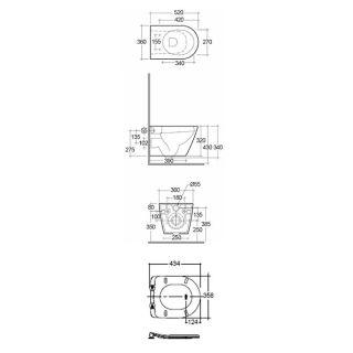 Подвесной унитаз Kludi Resa R 23WCW0243 безободковый белый