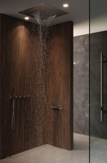 Потолочный душ Boheme 428-GM 2-х позиционный 60 см оружейная сталь