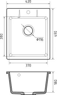 Мойка кухонная GranFest URBAN 242 черный