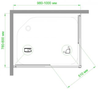 Душевой уголок Royal Bath HPD 100x80см хром RB8100HPD-C-CH