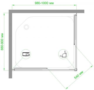 Душевой уголок Royal Bath HPD 100x90см белый RB9100HPD-T