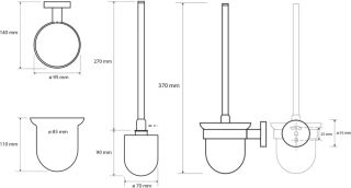 Ёршик для унитаза Sapho X-Round чёрный XB300