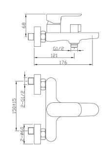 Смеситель для ванны/душа Agger Gorgeous A0210044