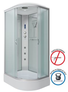 Душевая кабина Niagara NG-33094-14LF с гидромассажем 100x90см серебро/матовое