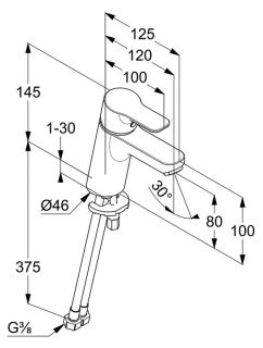 Смеситель для раковины Kludi Pure&Easy хром 370280565
