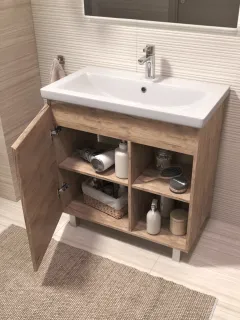 Тумба под раковину напольная Vigo Milos 318 80 см поставляется в разобранном виде дуб золотой