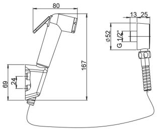 Гигиенический душ Paini Forza 53CR174KITABS хром