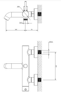 Смеситель для ванны Omnires Y матовое золото Y1231GLB