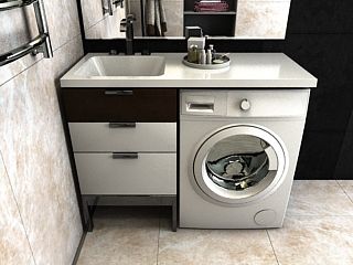 Раковина над стиральной машиной Madera Kamilla правая 110см белый 4627173210034