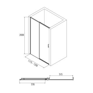Душевая дверь Alex Baitler 120 AB61C120 120?200 см