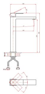 Смеситель для раковины DQ Bayern.Liszt DA1512006 серый графит