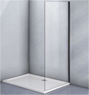 Боковая панель Veconi KP-12B, 800x1950, черный, прозрачное стекло