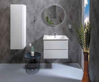 Тумба под раковину Armadi Art Capolda 65см белый + белая ручка 849-065-W