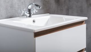 Тумба под раковину Armadi Art Capolda 65см белый + ручка дерево 849-065-WW