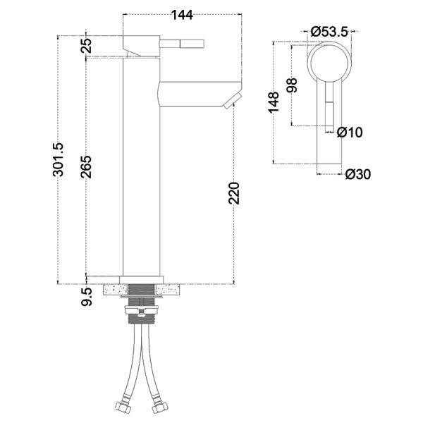 Смеситель для раковины Melana Tondo MELANA-610102B чёрный