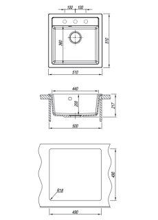Кухонная мойка Florentina Липси 510 бежевый