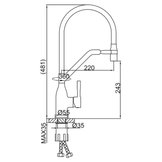 Смеситель для кухни Frap F4497-5 сатин