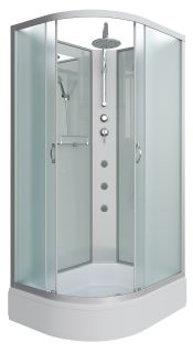 Душевая кабина Niagara NG-33184-14RBKTG с гидромассажем 110x80см серебро/матовое