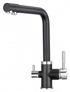 Смеситель для кухни Granula 2015 Шварц+АКС-002 Шварц