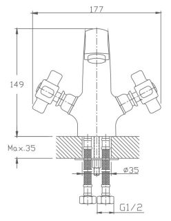 Смеситель для раковины Haiba HB1018 хром