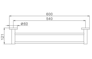 Полотенцедержатель Haiba HB8309 60см сталь