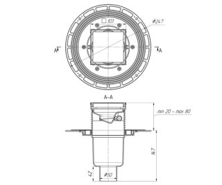 Душевой трап Bronze de Luxe 21975-5902, бронза