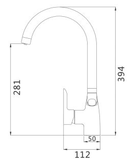 Смеситель для кухни Shevanik S368L с подключением фильтра сатин