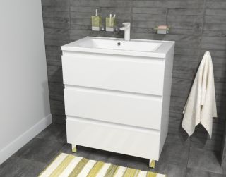 Напольная тумба под раковину Эстет Bali New ФР-00009964 75см три ящика белый