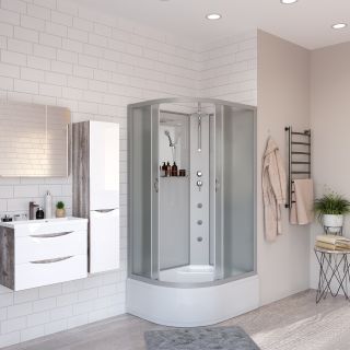 Душевая кабина Niagara NG-2310-14RBKTG с гидромассажем 120x80см серебро/матовое