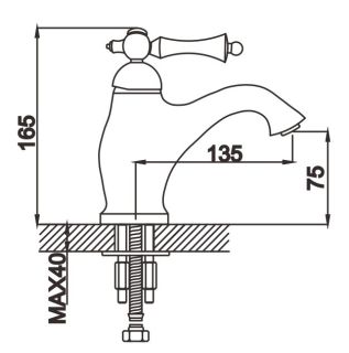 Смеситель для раковины Rose R0101 хром