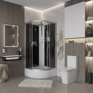 Душевая кабина Niagara NG-3502-14BKT 100x100см серебро/тонированное