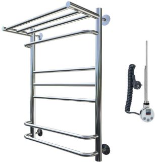 Электрический полотенцесушитель Тругор Идеал комби 3 П с полкой 80x50см хром Идеал/комби3/элТЭН8050П
