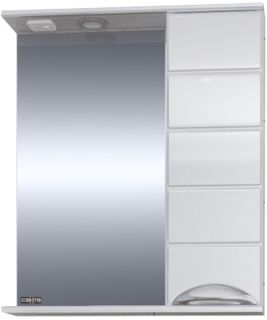 Зеркальный шкаф с подсветкой СанТа Родос 106016 60см правый белый