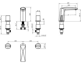 Смеситель для раковины Boheme Venturo 150-B-ICE чёрный
