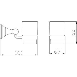 Стакан для зубных щеток Rav Slezak Morava MKA0201SM Бронза