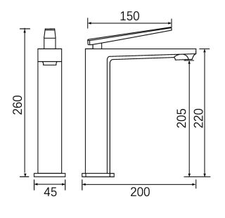 Смеситель для раковины Milleau ELEGANT ML6739223LH-MB черный