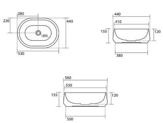 Раковина Kerasan F10 460531 черная 56 см