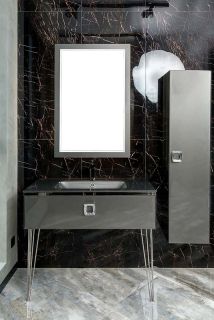 Зеркало с подсветкой Armadi Art Dolce 567-GR 70 см графит глянец