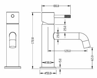 Смеситель для раковины Boheme Uno 461-BG чёрный/золото